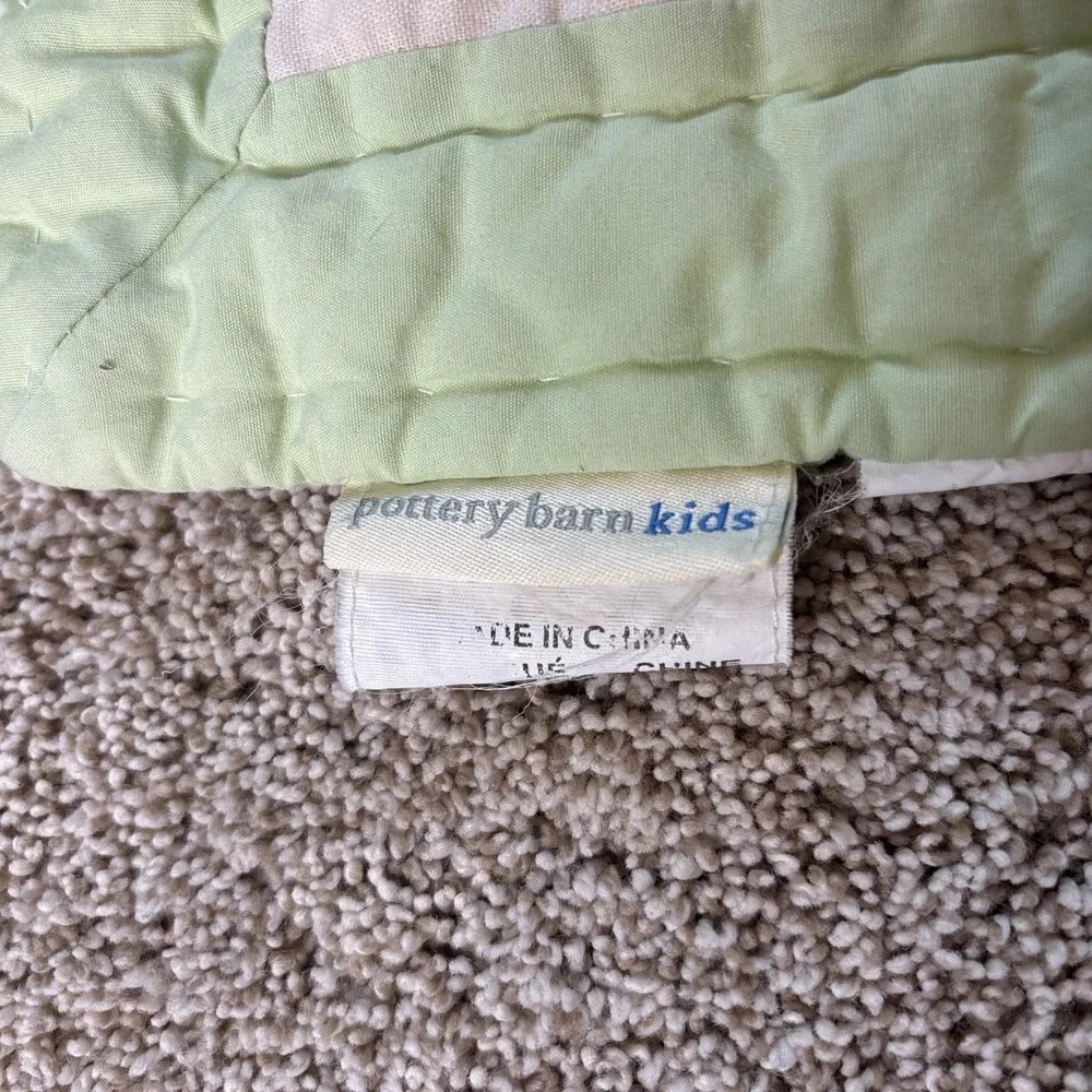 Pottery Barn Kids Stork Quilt Unisex Baby Nursery  Shabby Chic Cottage Whimsical